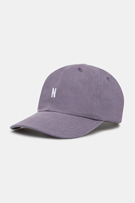 Norse Projects șapcă de baseball din bumbac Twill Sports Cap culoarea violet, cu imprimeu, N80.0001.6018