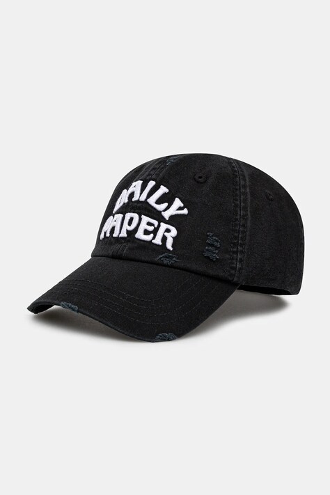 Daily Paper cotton baseball cap Dias Arch Stack Cap black color with an application 2511169