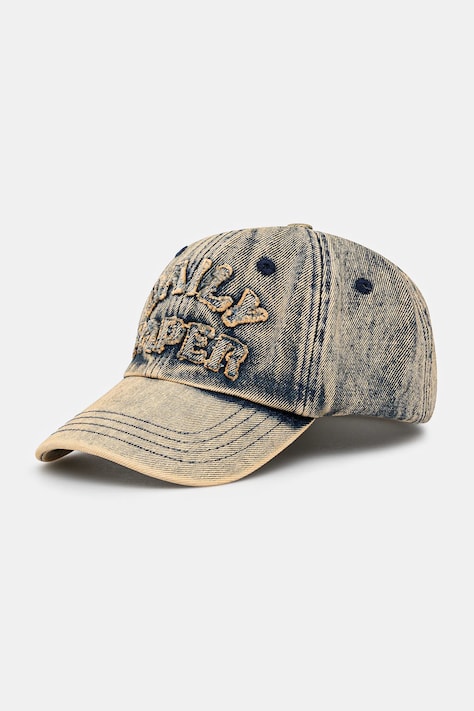 Daily Paper czapka z daszkiem jeansowa Dias Arch Stack Denim Cap kolor beżowy wzorzysta 2511168