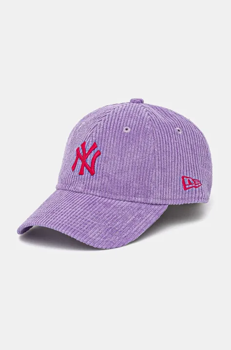 New Era șapcă de baseball din catifea culoarea violet, cu imprimeu, 60595365