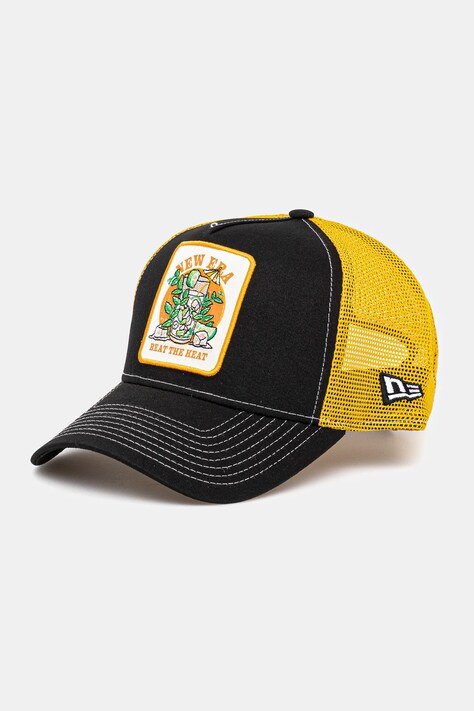 New Era șapcă de baseball din bumbac culoarea negru, cu imprimeu, 60595301
