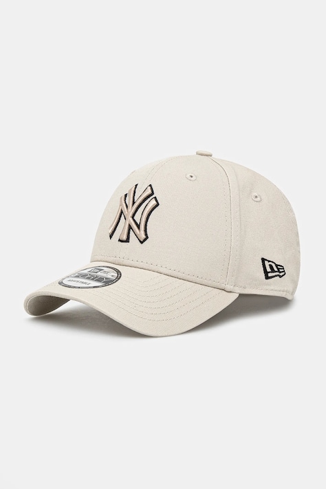 New Era czapka z daszkiem bawełniana OUTLINE 9FORTY® kolor beżowy gładka 60595199