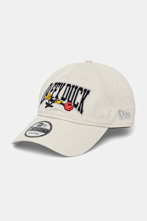 New Era șapcă de baseball din bumbac culoarea bej, cu imprimeu, 60595282
