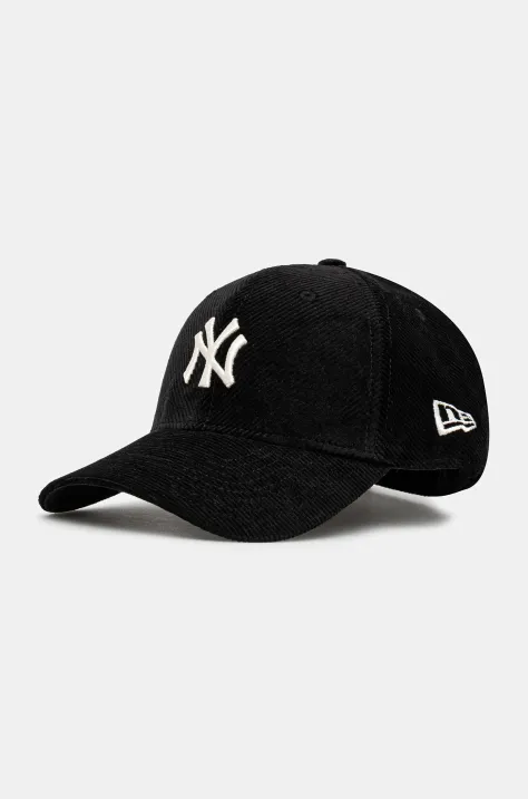 New Era șapcă de baseball din catifea culoarea negru, cu imprimeu, 60595254