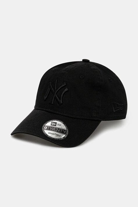 Bavlněná baseballová čepice New Era Washed 920 černá barva, s aplikací, 60579075