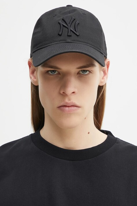 New Era berretto da baseball in cotone LE 920 colore nero con applicazione 60471465