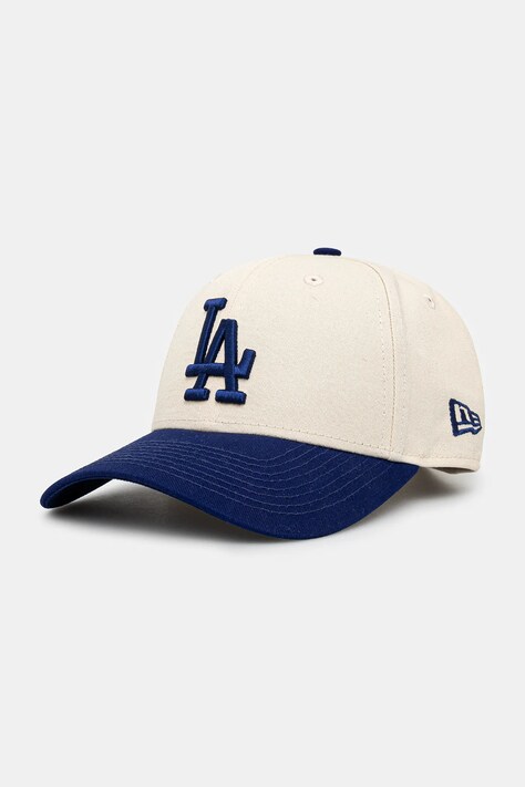 Bavlnená šiltovka New Era Colour Block 940 LA Dodgers béžová farba, s nášivkou, 60595217