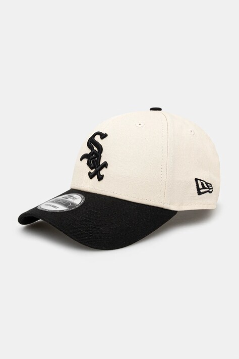 Bavlněná baseballová čepice New Era Colour Block 940 White Sox béžová barva, s aplikací, 60595216
