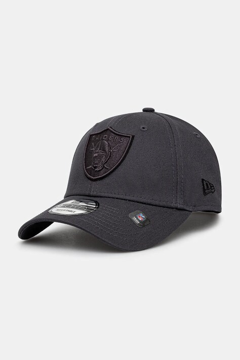 Bavlněná baseballová čepice New Era Team Outline 940 Raiders šedá barva, s aplikací, 60595194