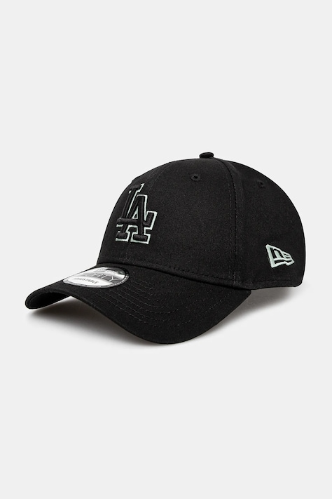 New Era czapka z daszkiem bawełniana Team Outline 940 La Dodgers kolor czarny z aplikacją 60595206