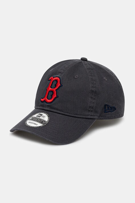 Bavlněná baseballová čepice New Era CC 920 Red Sox šedá barva, s aplikací, 60235302