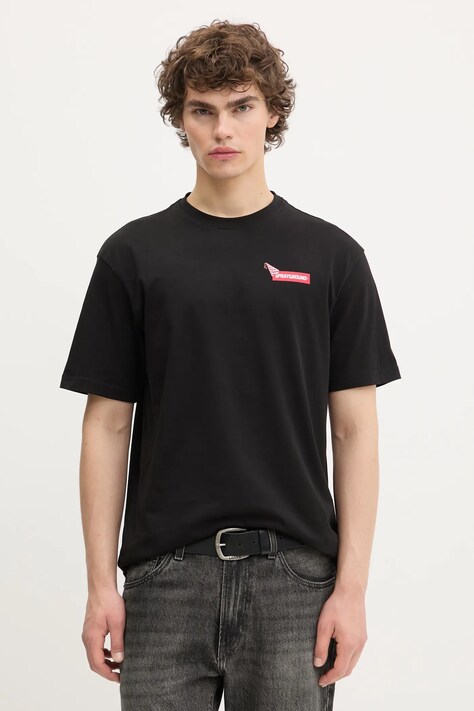 Хлопковая футболка Sprayground цвет чёрный с принтом SP15012BLK