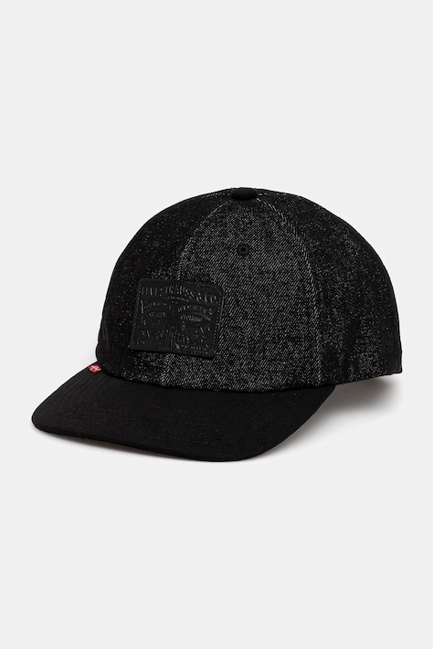 Levi's czapka z daszkiem kolor czarny z aplikacją 000A9-0012
