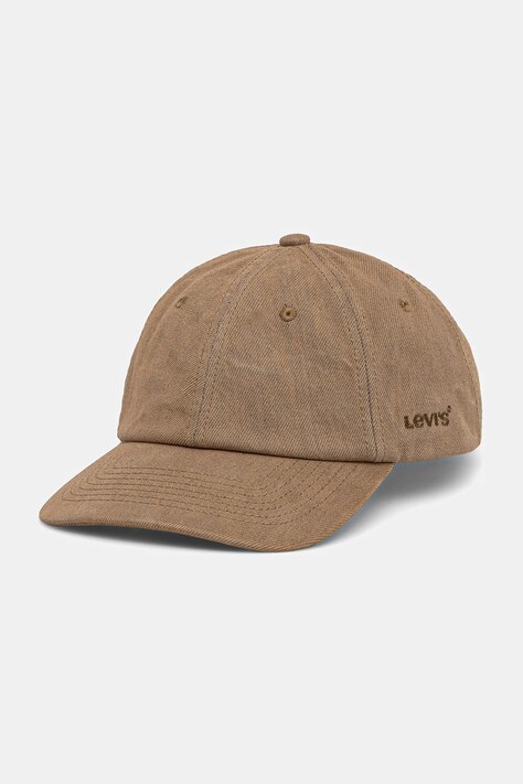 Levi's șapcă de baseball din bumbac culoarea bej, neted, D7589-0017