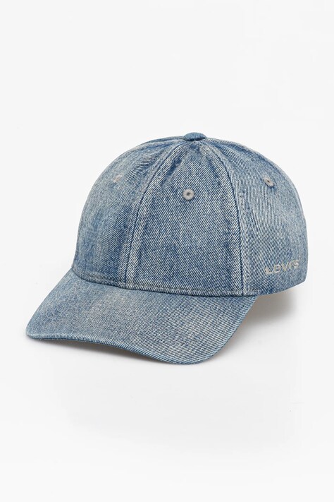 Džínová baseballová čepice Levi's modrá barva, hladká, D7589-0020