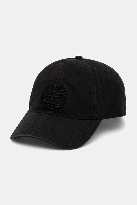 Timberland șapcă de baseball din bumbac culoarea negru, cu imprimeu, TB0A61UJ0011