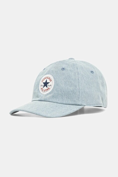 Converse czapka z daszkiem jeansowa kolor niebieski z aplikacją 10027685-A01