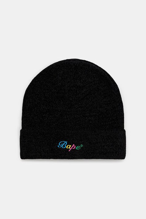 Шапка A Bathing Ape BAPE в черно от плътен трикотаж 1K80281002