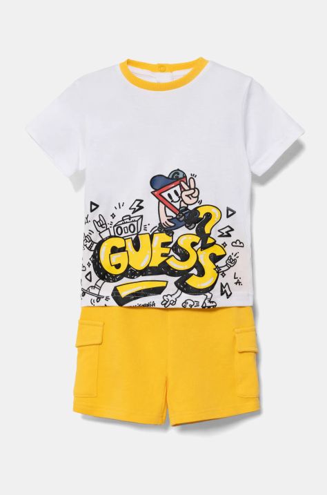 Guess completo in cotone neonato/a colore bianco I5RG06 K8HM4