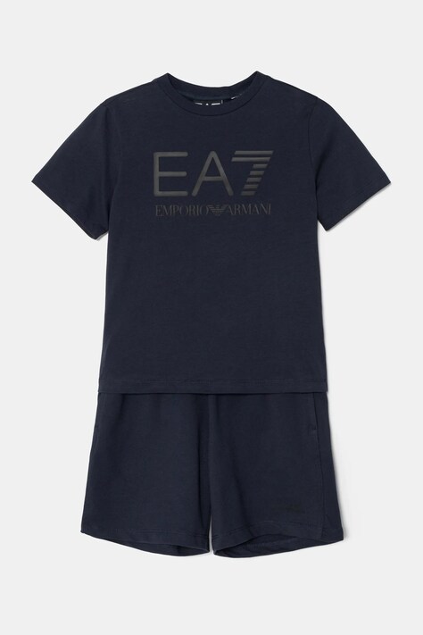 Дитячий бавовняний комплект EA7 Emporio Armani колір синій 7B000043 AF10378