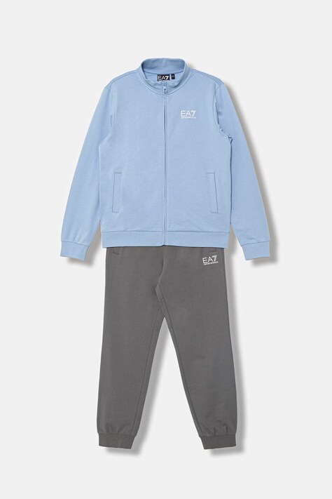 EA7 Emporio Armani komplet dresowy dziecięcy bawełniany niebieski 7B000030 AF10380