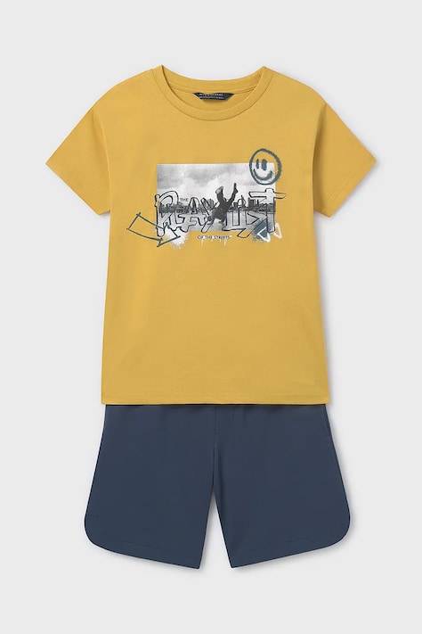 Mayoral set de bumbac pentru copii culoarea galben, 6683