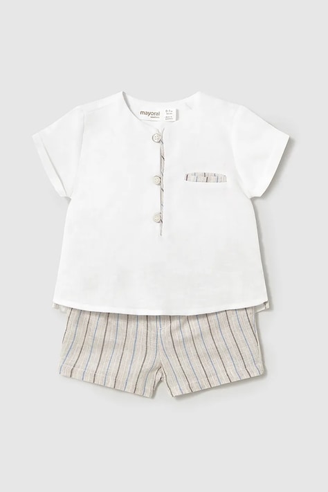 Дитячий лляний комплект Mayoral Newborn колір бежевий 1211