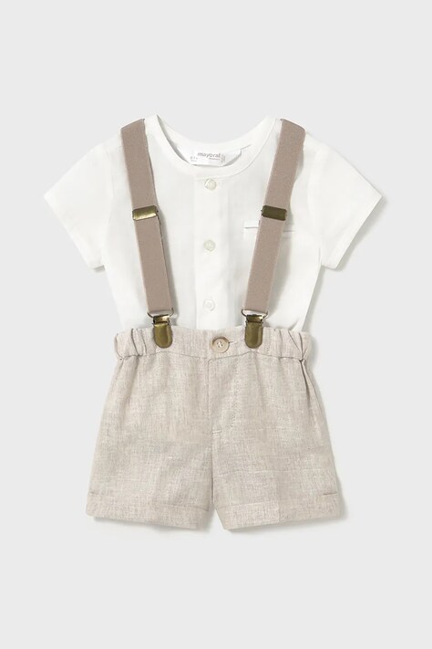 Pamučni komplet za bebe Mayoral Newborn boja: bež, 1215