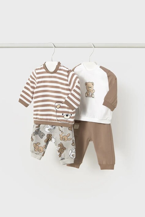 Mayoral Newborn set trening bumbac pentru copii culoarea maro, 1612