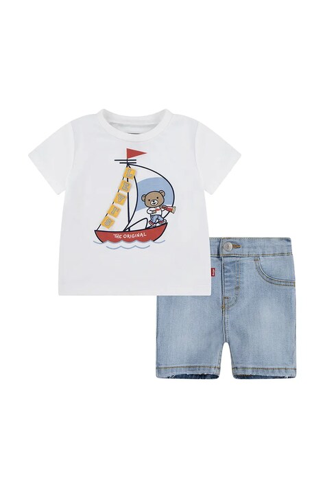 Kojenecká sada Levi's LEVI 3D SAILING DENIM SET bílá barva, 6EM326