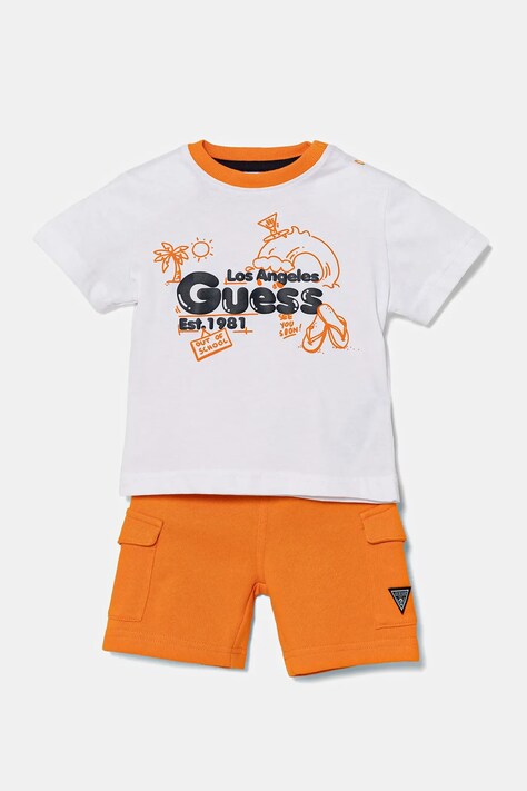 Guess set de bumbac pentru bebeluși culoarea portocaliu, I5GG14 K8HM4