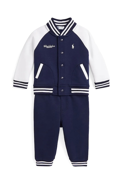 Kojenecká tepláková souprava Polo Ralph Lauren Wimbledon Collection tmavomodrá barva, 320970410001