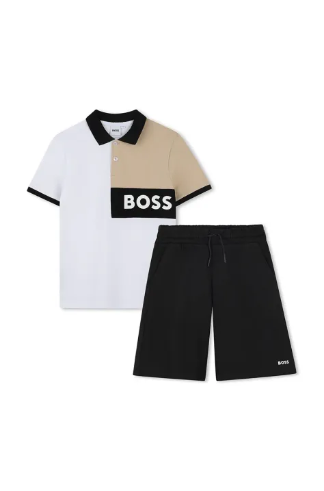 BOSS set de bumbac pentru copii culoarea negru, J52065