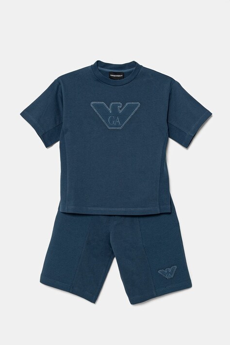 Dětská bavlněná souprava Emporio Armani modrá barva, EB000143 AF13304