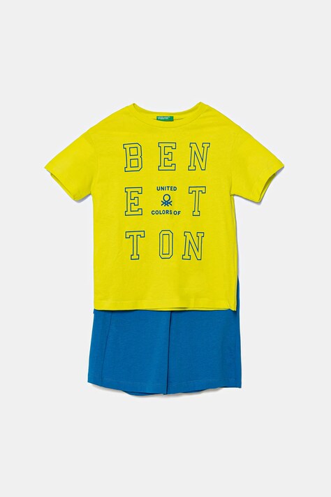 Детский комплект из хлопка United Colors of Benetton цвет зелёный 3096CK00D
