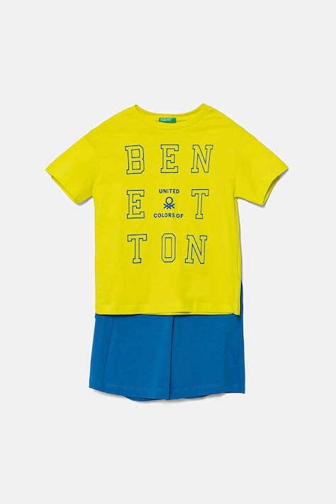 Детский комплект из хлопка United Colors of Benetton цвет зелёный 3096CK00D
