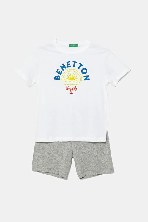United Colors of Benetton gyerek pamut melegítő szett fehér, 3096GK00Q