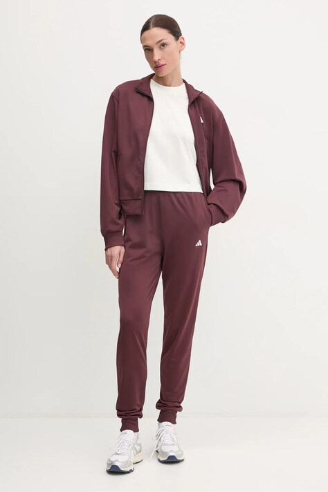 adidas trening Feelcozy femei, culoarea bordo, JD2705