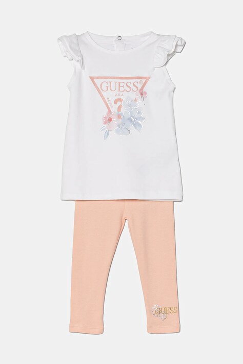 Guess completo in cotone neonato/a colore bianco A5RG10 KA6W4