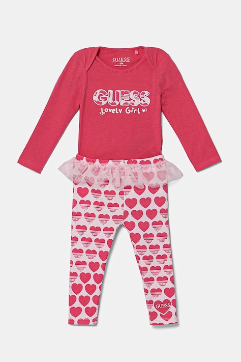 Kojenecká sada Guess růžová barva, S5RG01 J1314