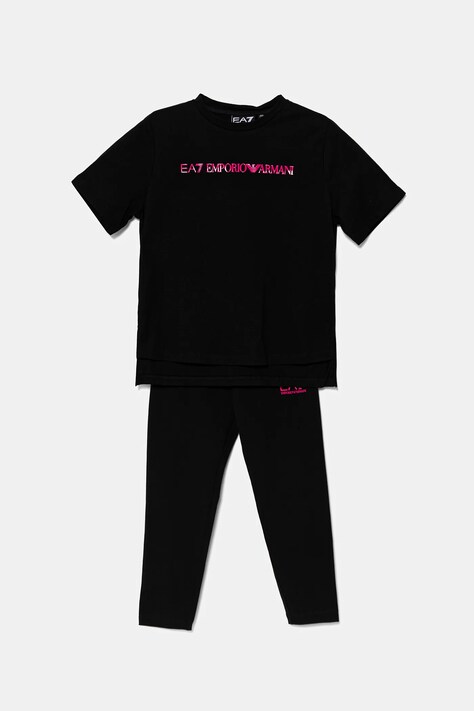 Детский комплект из хлопка EA7 Emporio Armani цвет чёрный 7G000071 AF12503