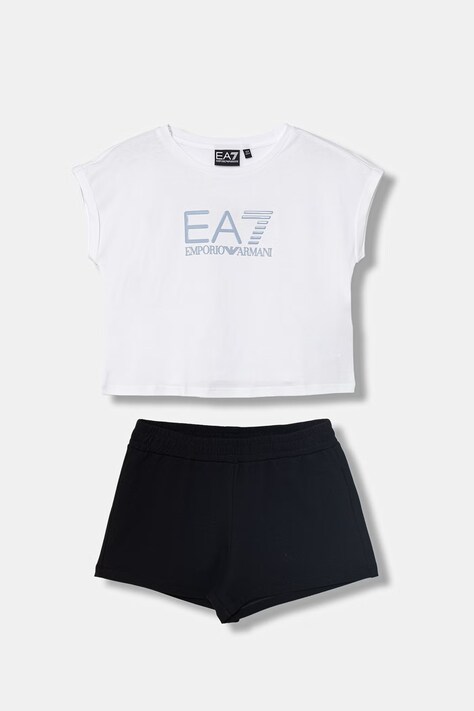 EA7 Emporio Armani komplet sportowy dziecięcy bawełniany biały 7G000070 AF12503