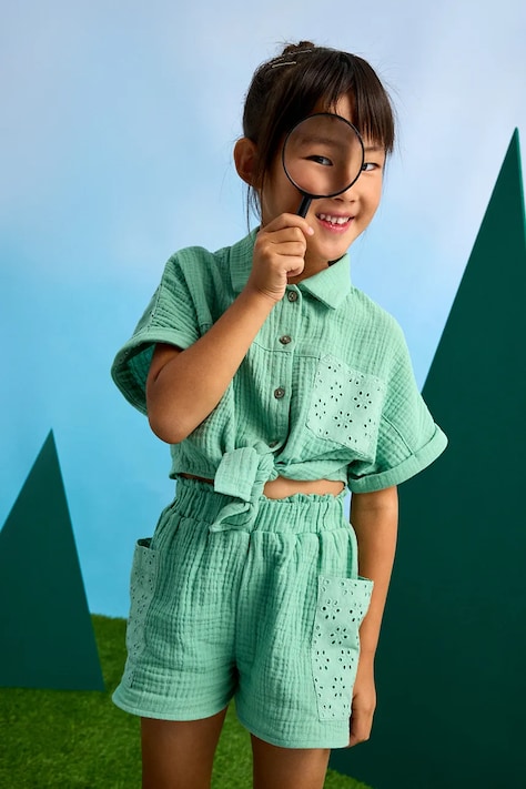 Mayoral set de bumbac pentru copii culoarea verde, 3210