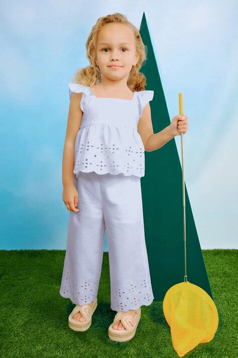 Mayoral set de bumbac pentru copii culoarea alb, 3561