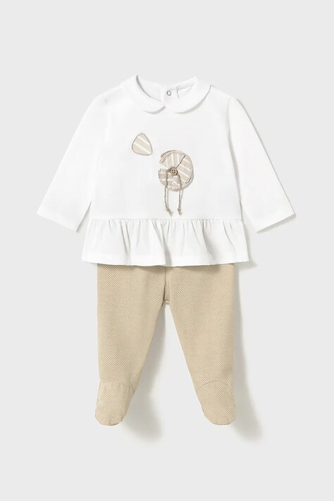 Mayoral Newborn set de bumbac pentru bebelusi culoarea maro, 1586
