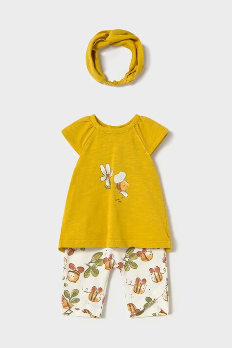 Mayoral Newborn set de bumbac pentru bebelusi culoarea galben, 1763