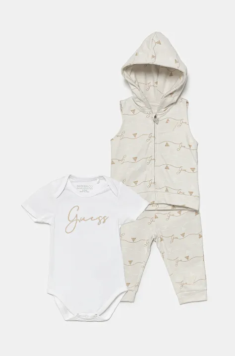 Бебешки памучен комплект Guess в бежово H5GW02 KAN00