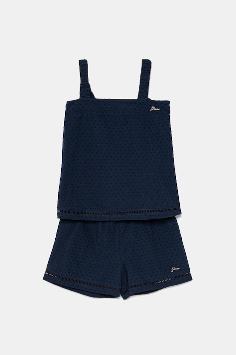Guess compleu de bumbac pentru copii culoarea albastru marin, J5GG00 WH6M4