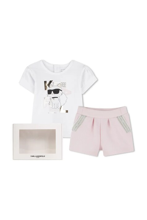 Karl Lagerfeld set de bumbac pentru copii culoarea alb, Z30513