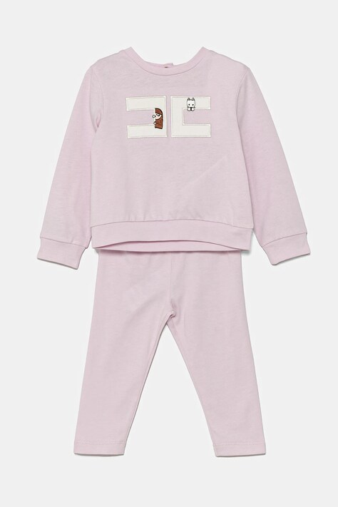 Elisabetta Franchi set de bumbac pentru bebelusi culoarea roz, ENCD097.0.JF054